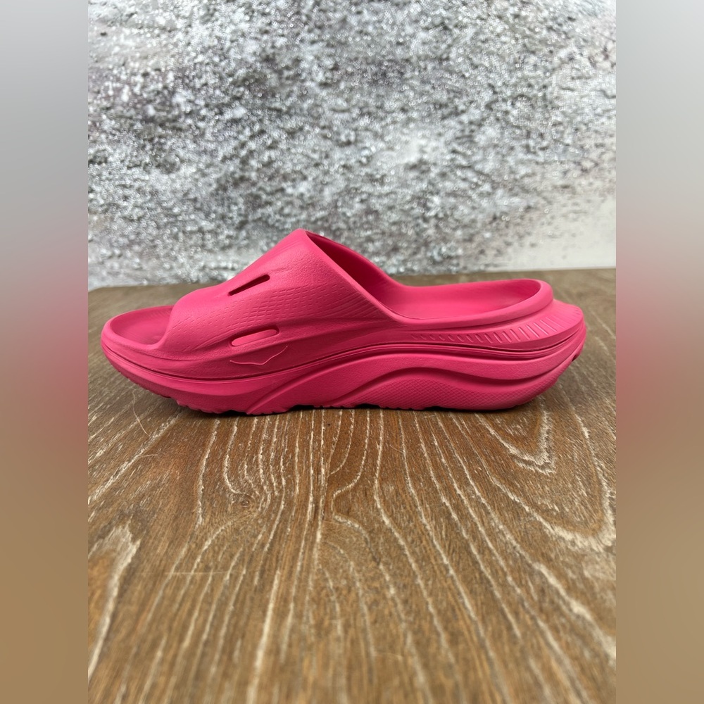 Hoka Women's Coral Pink Slide Sandals - Picture 9 of 11
